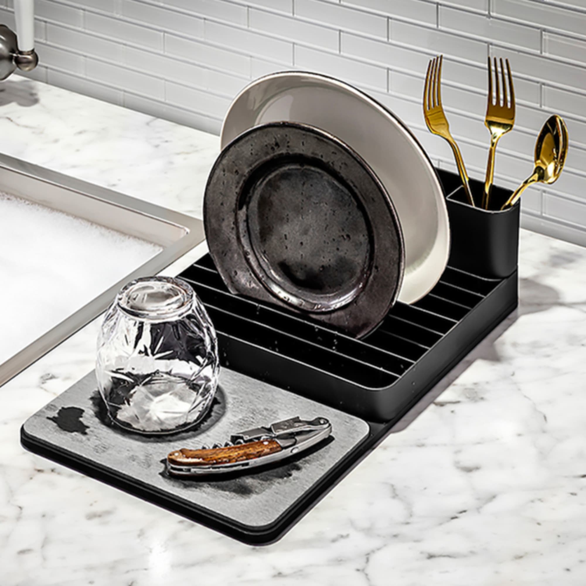 Drying Stone Dish Rack Black Kitchen Warehouse™